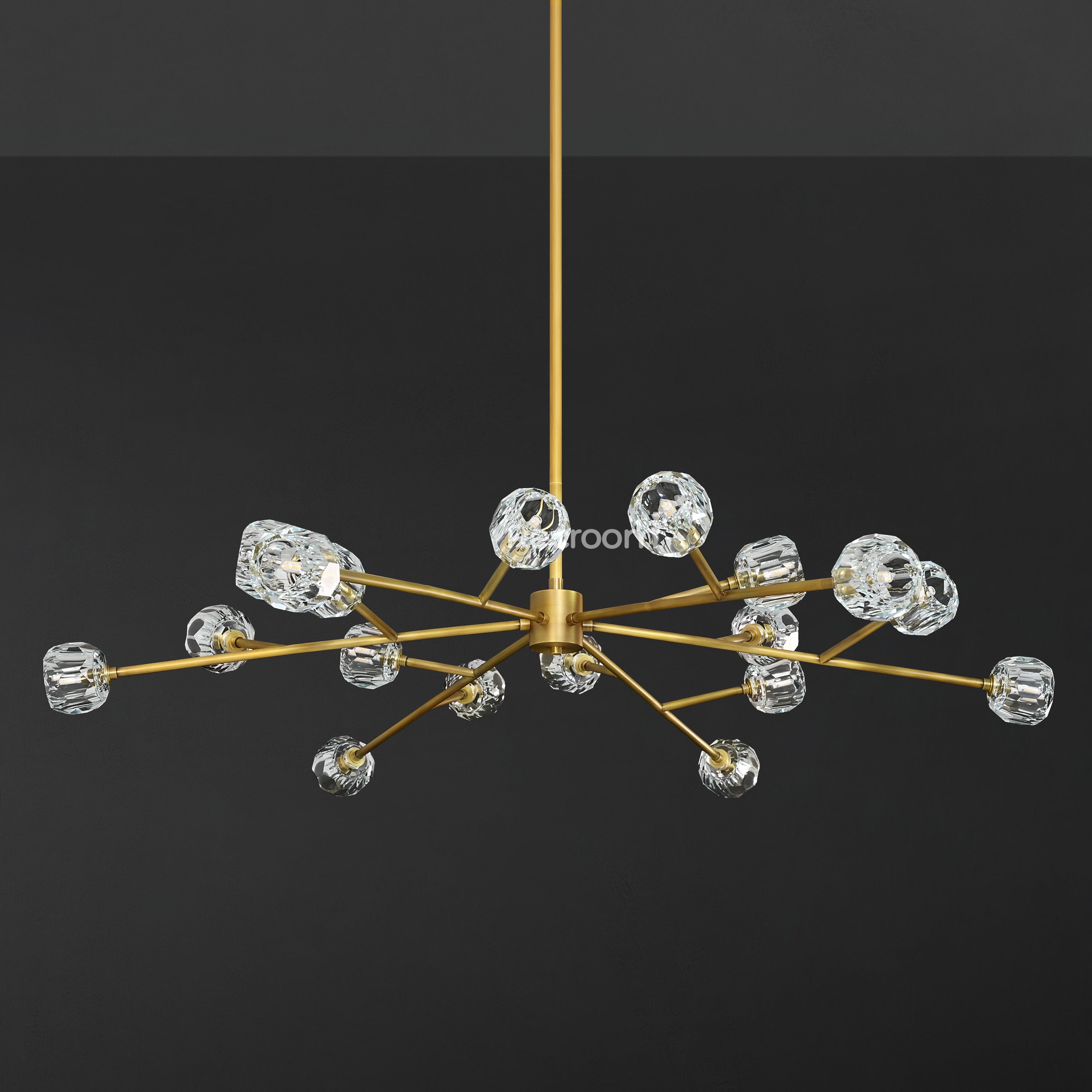 Boulew Crystal Glass Round Chandelier 60" - Zonesus