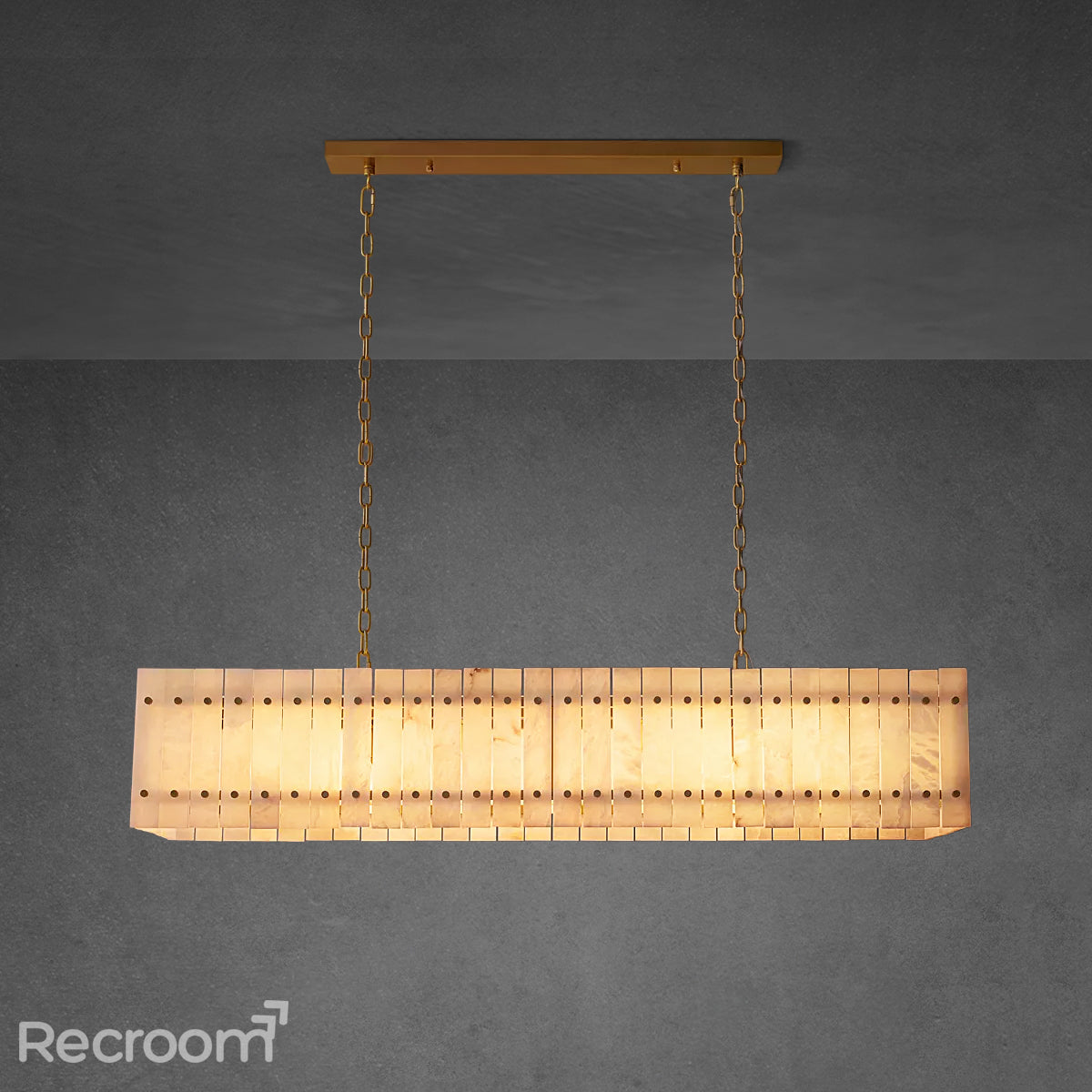 San Marconer Alabaster Linear Chandelier 54'' - Zonesus
