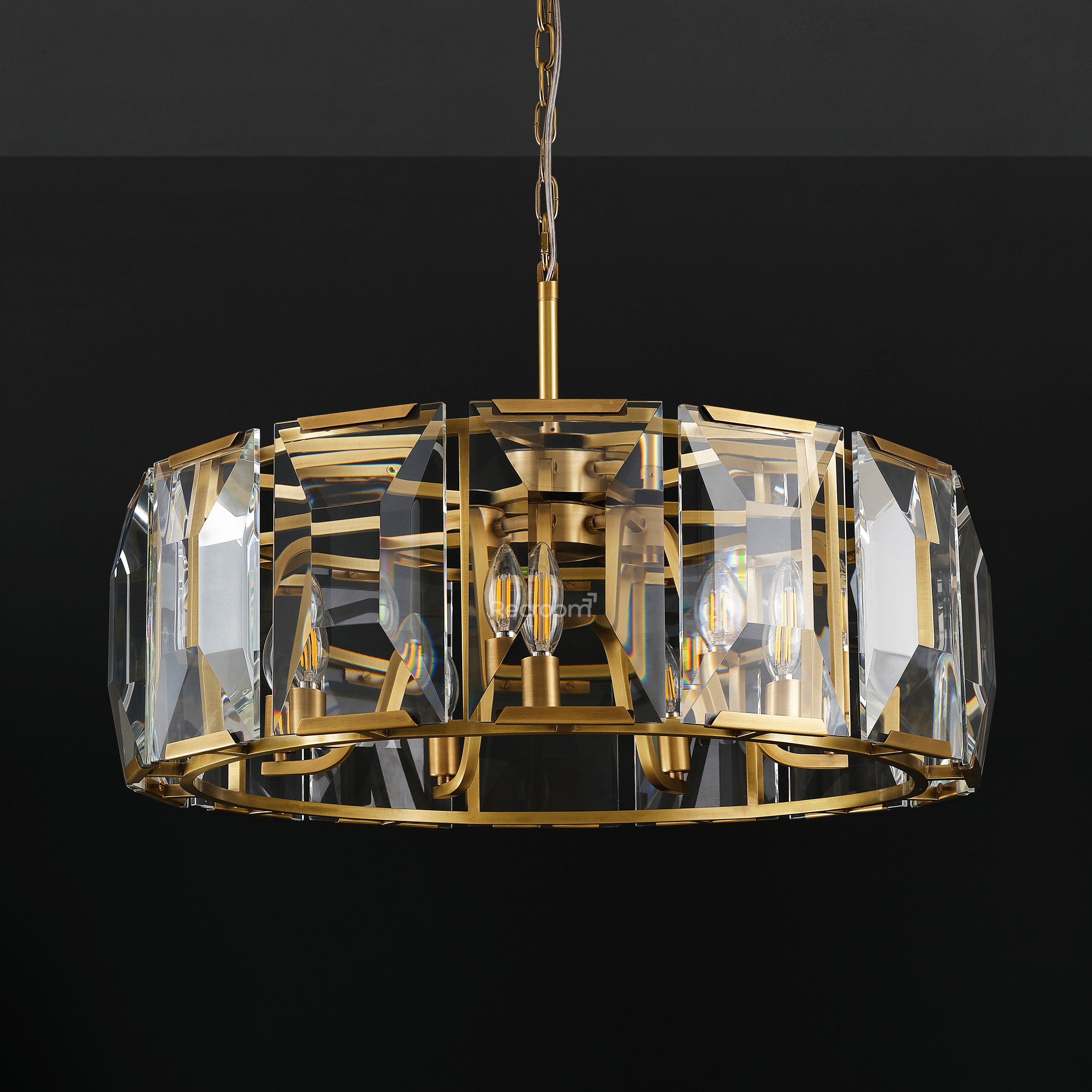 Harllow Multicurve Crystal Round Chandelier 19“ 31” 43“ 60” - Zonesus