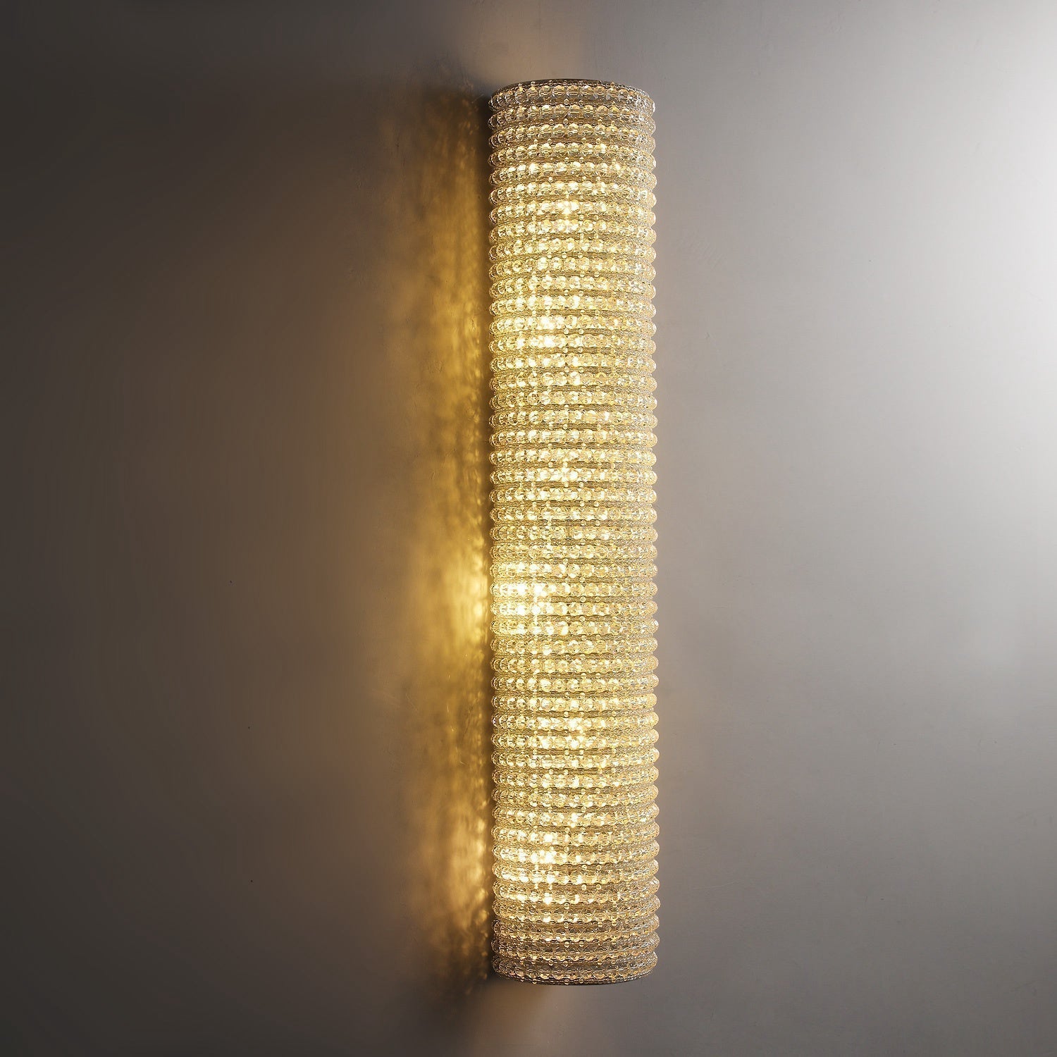 Halo Clear Crystal Beads Wall Sconce 36"H - Zonesus