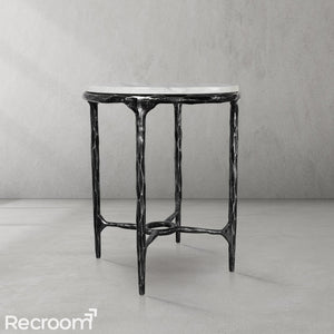 Thaddeo Round Marble Side Table 18" 22" - Zonesus