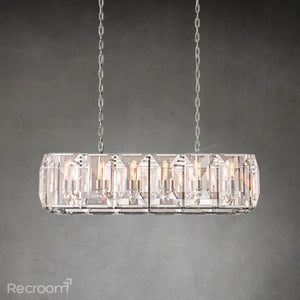 Harllow Multi Crystal Rectangular Chandelier 42“ 54” 62“ 74” - Zonesus