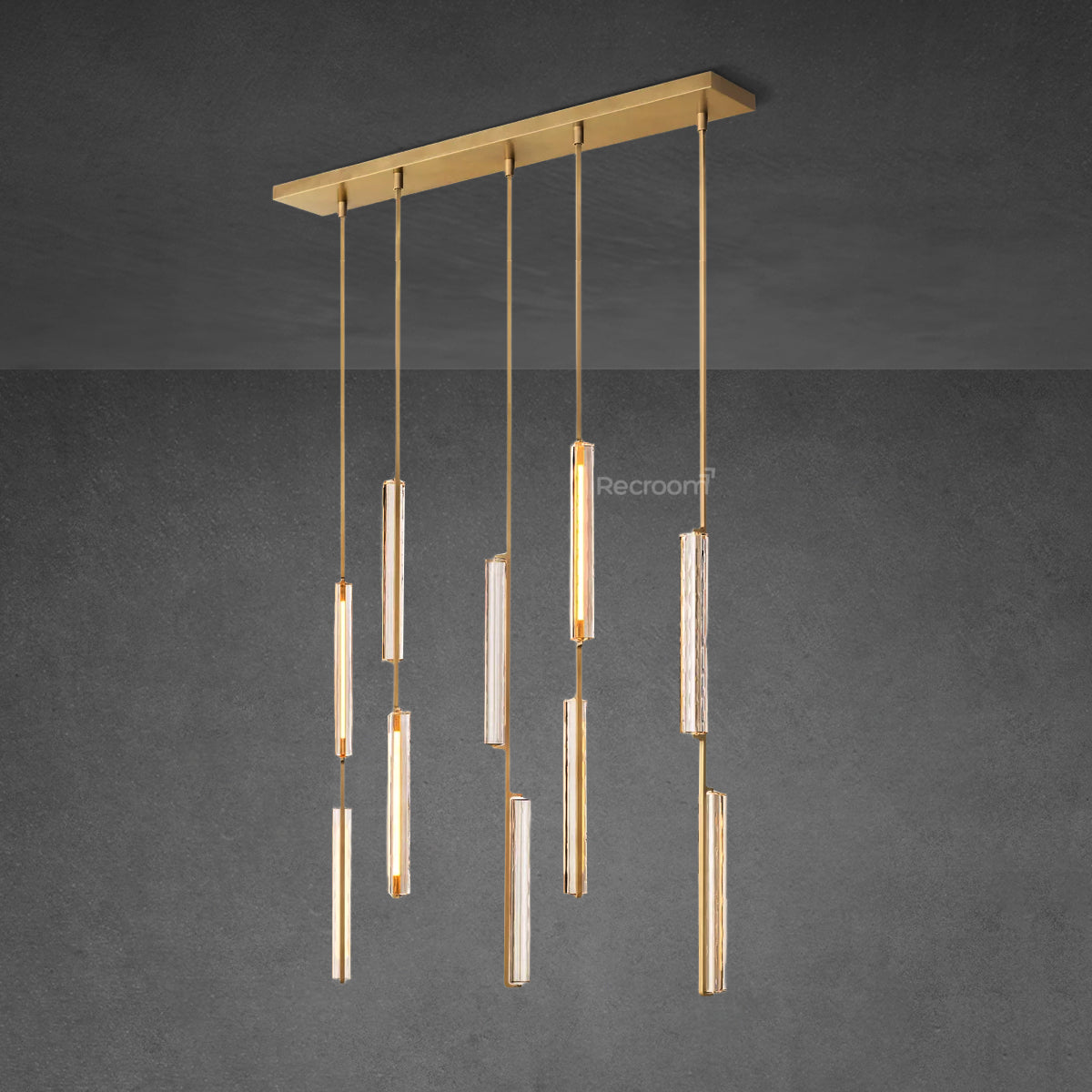 Auduben Crystal Linear Chandelier 54" - Zonesus