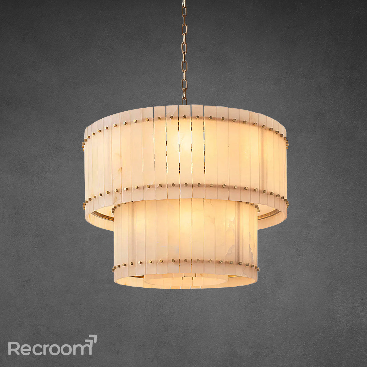 San Marconer Alabaster Round Tiered Chandelier 48" - Zonesus