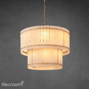 San Marconer Alabaster Round Tiered Chandelier 48" - Zonesus
