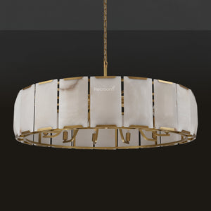 Harllow Calcite Round Chandelier 43" - Zonesus