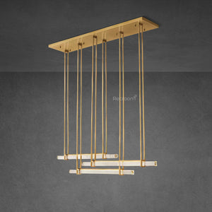 Auduben Crystal Triple Bar Linear Chandelier 60" 72" - Zonesus