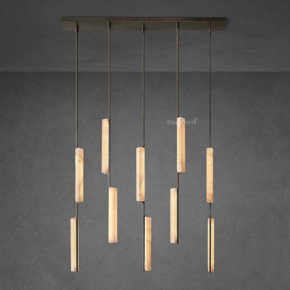 Auduben Alabaster Linear Chandelier 54" - Zonesus