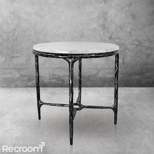 Thaddeo Round Marble Side Table 18" 22" - Zonesus