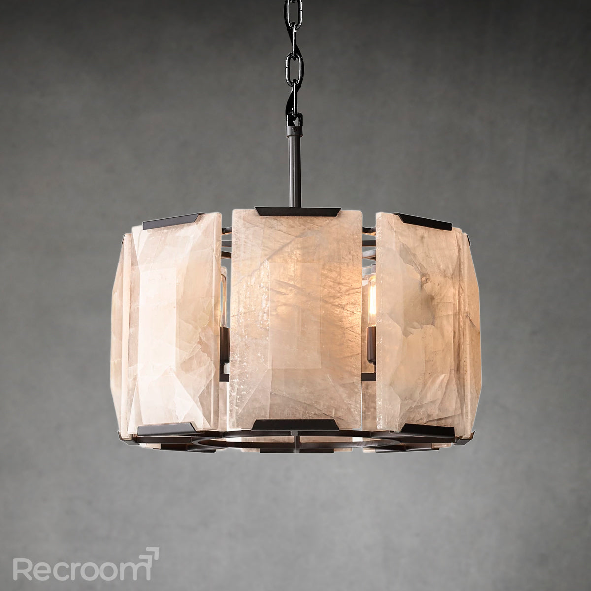 Harllow Calcite Round Chandelier 19" - Zonesus