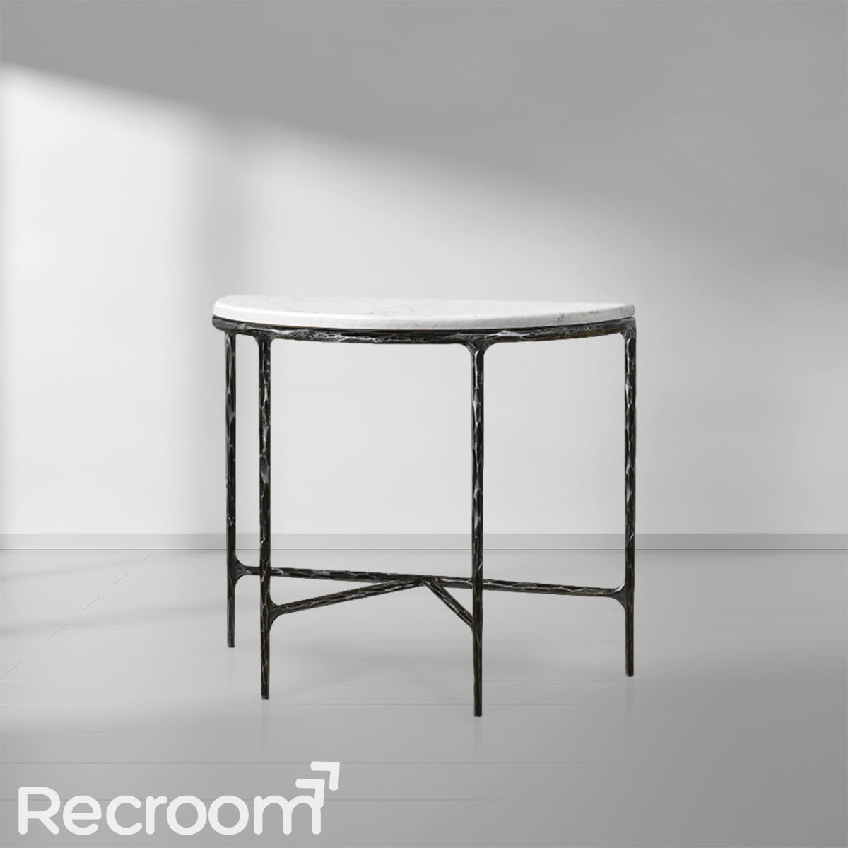 Thaddeo Marble Demilune Console Table - Zonesus