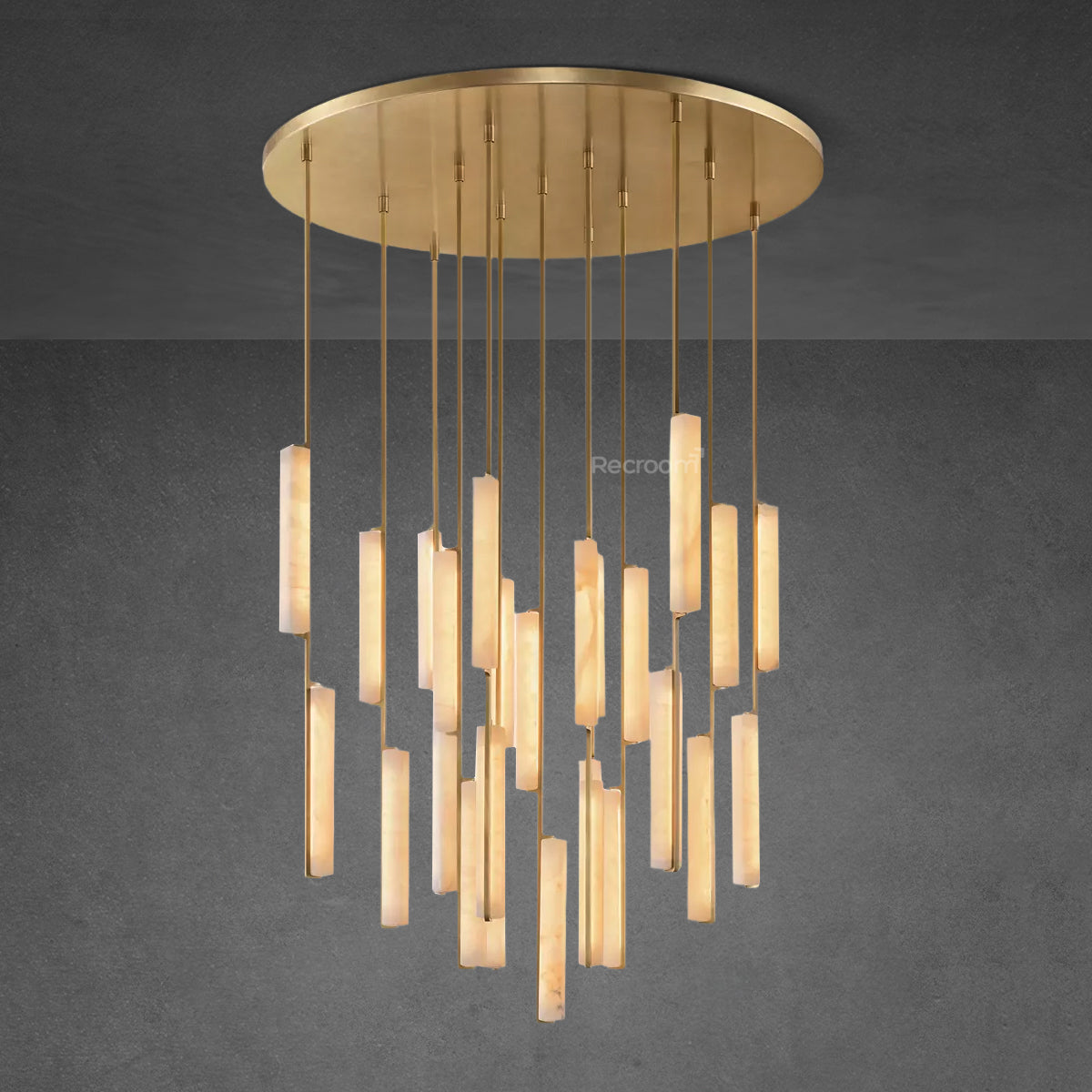 Auduben Alabaster Round Chandelier 56" - Zonesus