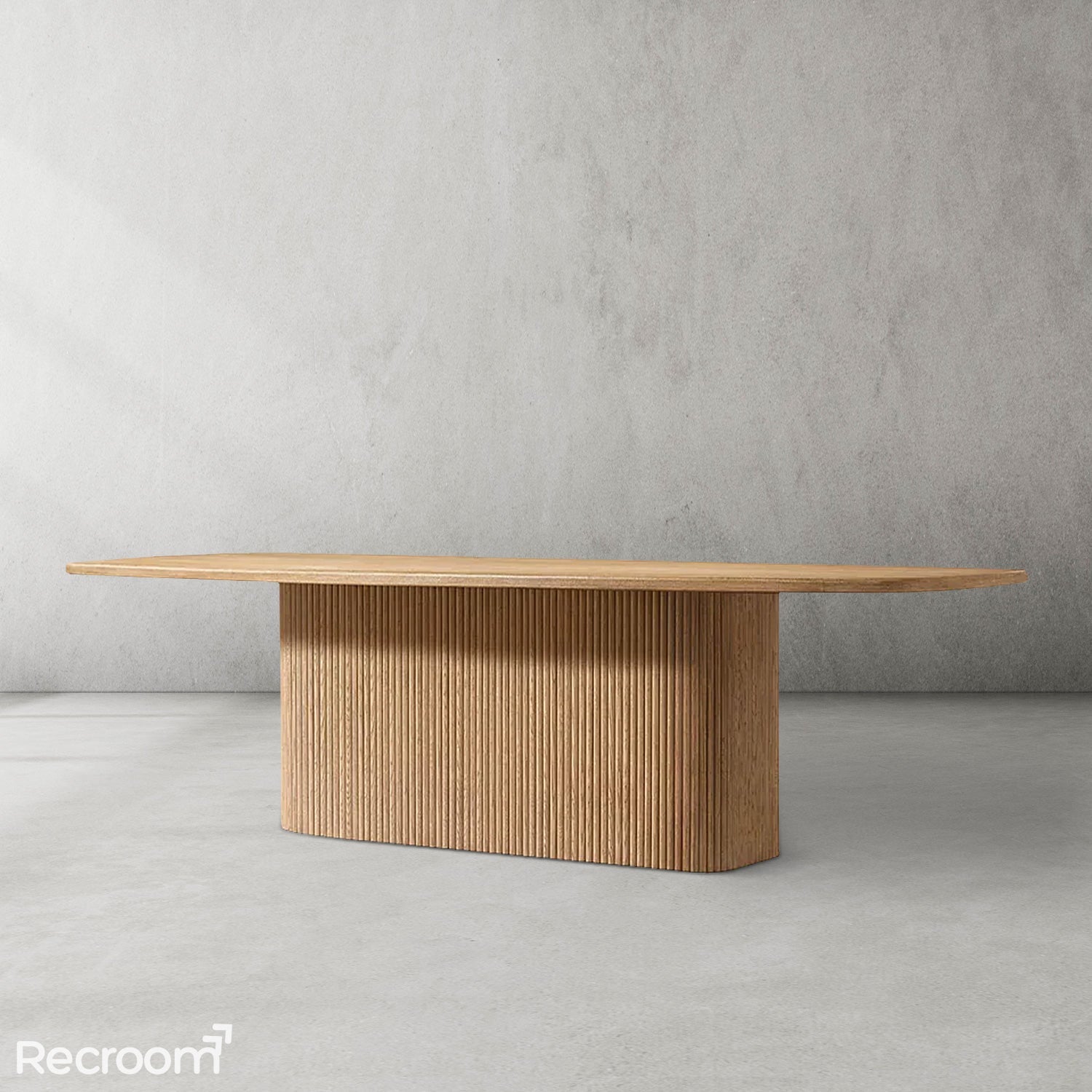 Muelho Pedestal Rectangular Wood Dining Table - Zonesus