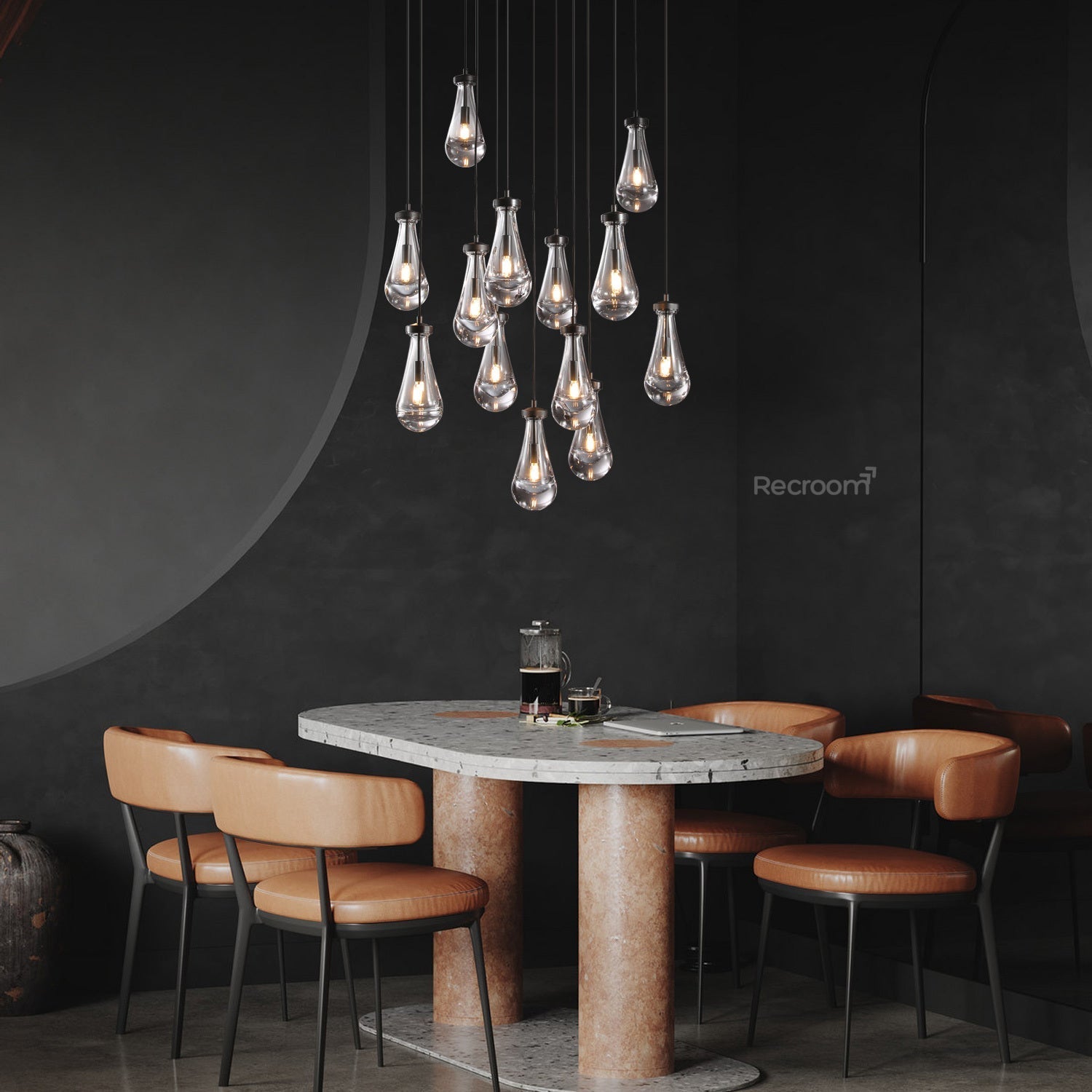 Raindrop Round Chandelier 36" - Zonesus