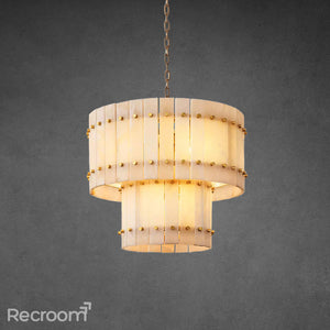 San Marconer Alabaster Round Tiered Chandelier 22" - Zonesus