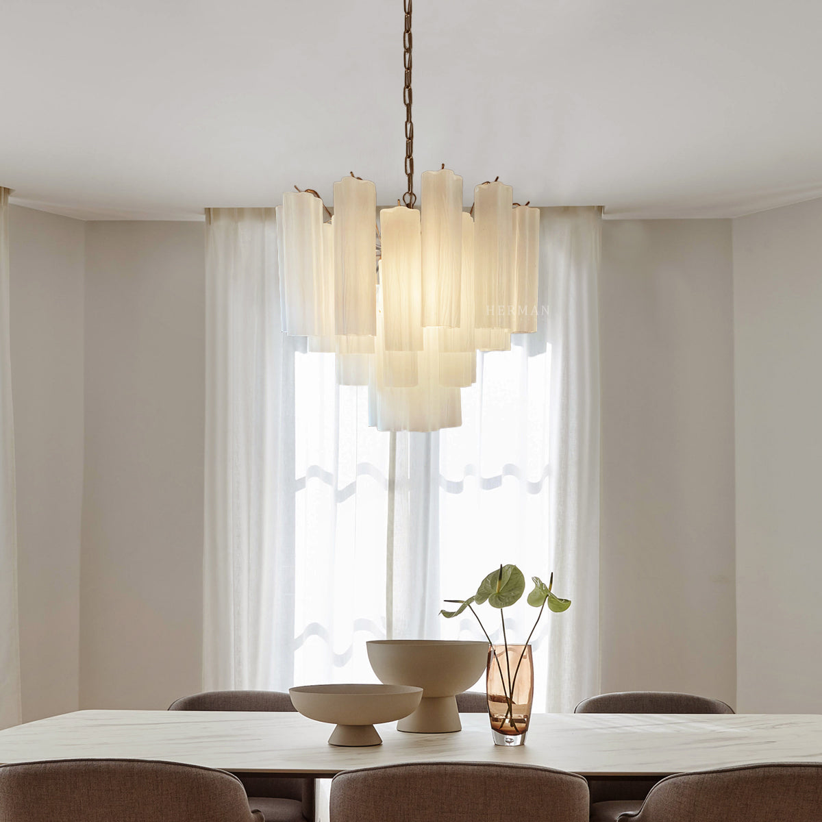 Murano Chandelier – 36 tubes – Matte white - Zonesus