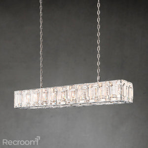 Harllow Multi Crystal Rectangular Chandelier 42“ 54” 62“ 74” - Zonesus