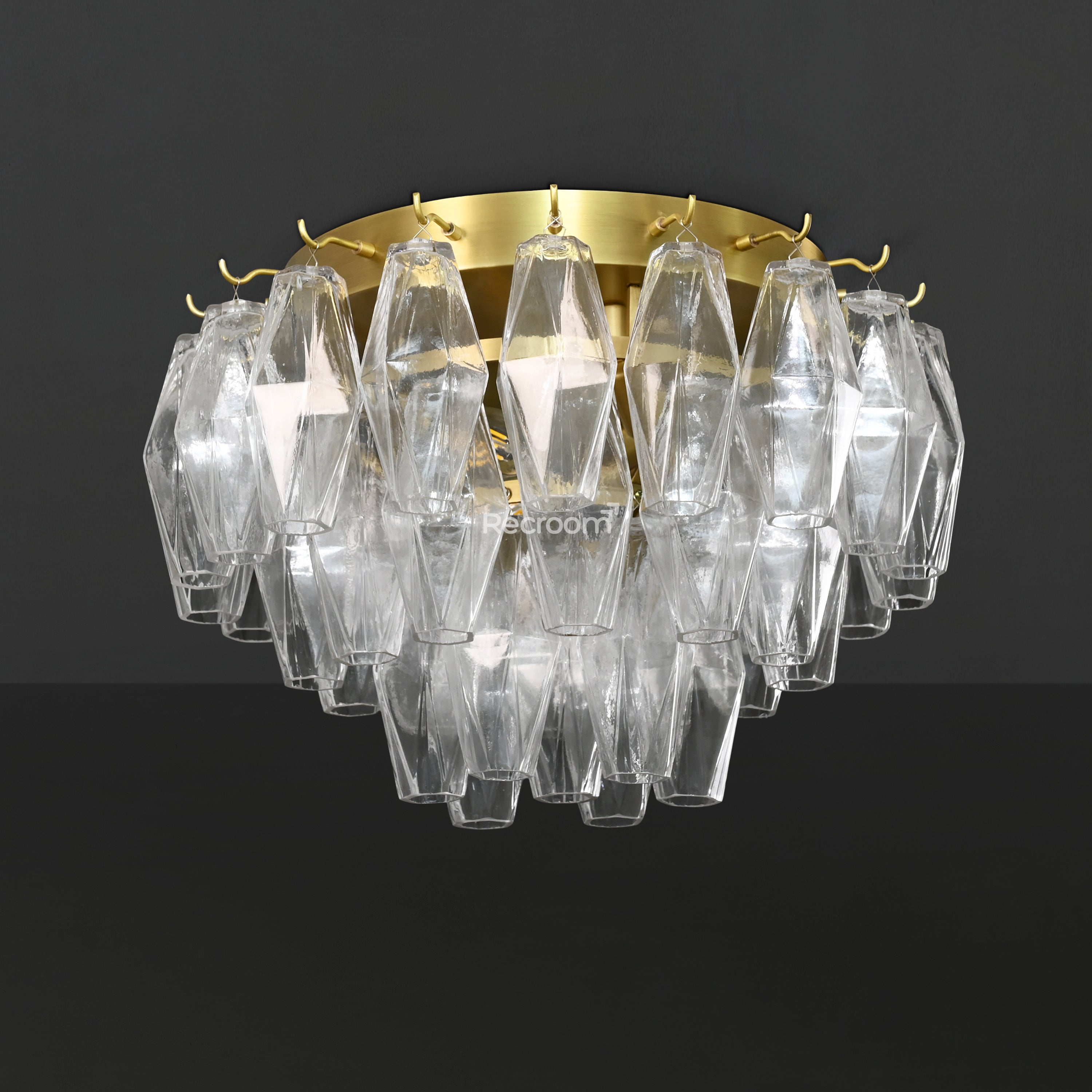 Chia Glass Round Flush Mount 17" - Zonesus