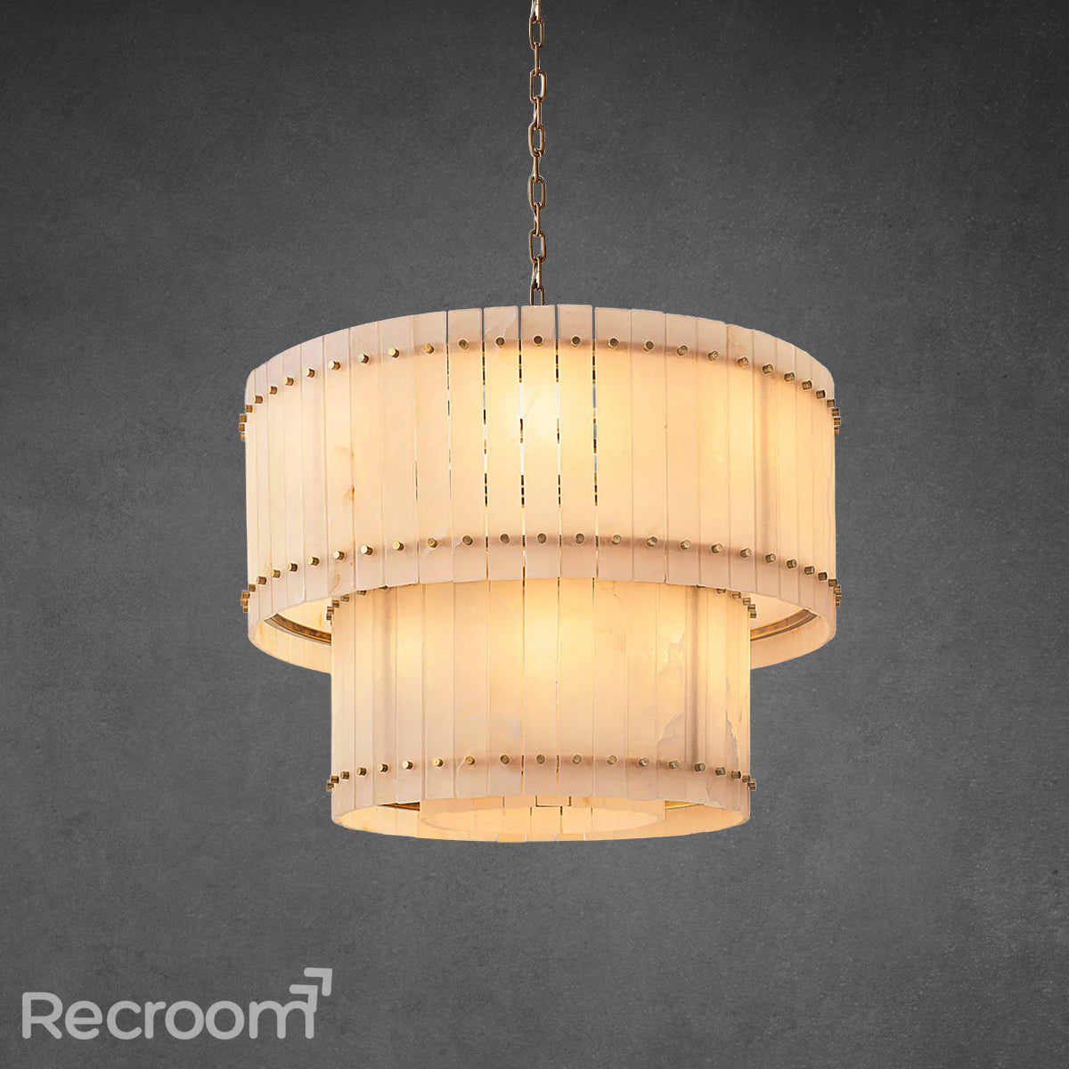 San Marconer Alabaster Round Tiered Chandelier 37" - Zonesus