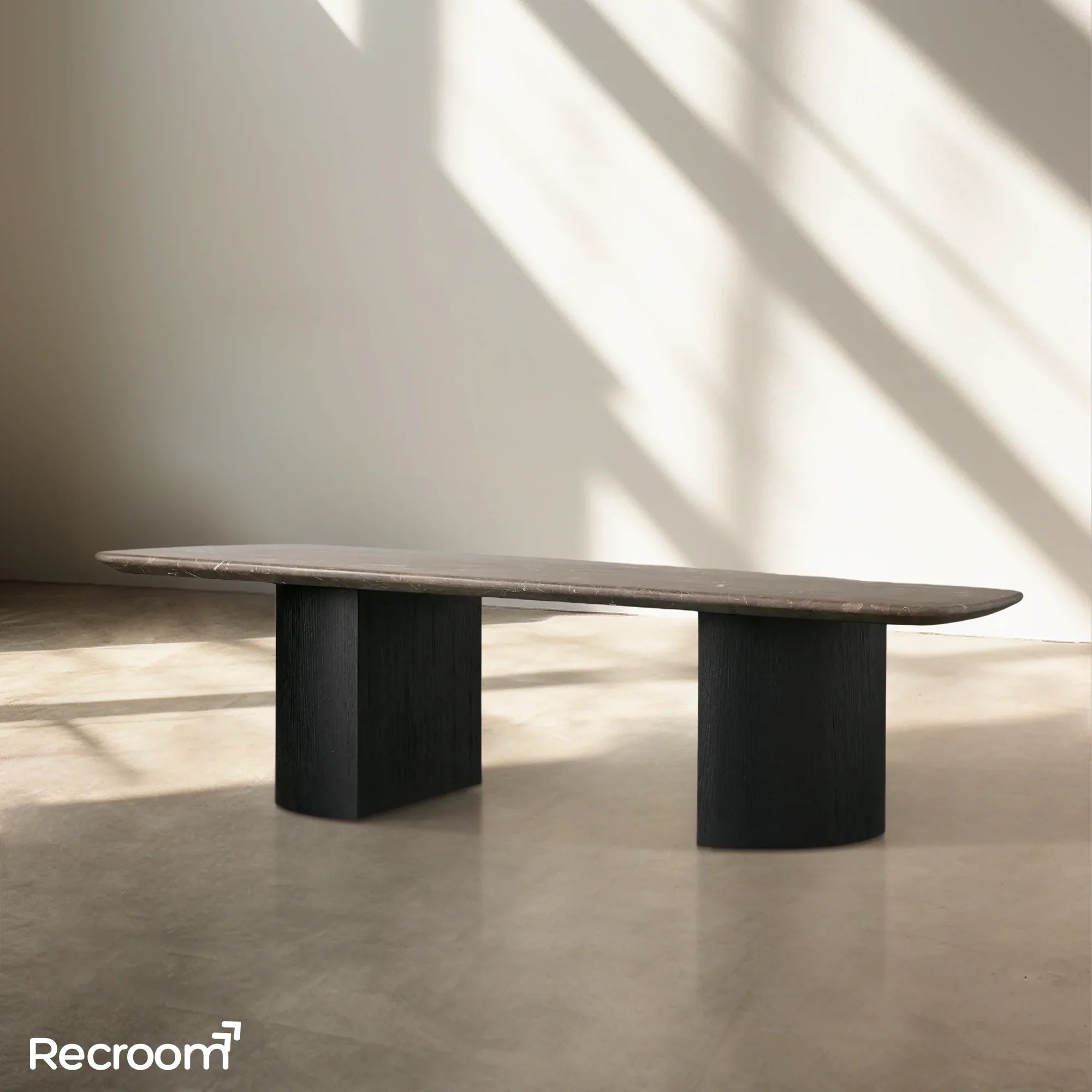 San Germani 72" Stone Coffee Table with Dauphine Base in Espresso - Zonesus