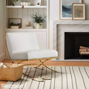 Thaddeo X-base Leather Slipper Chair - Zonesus