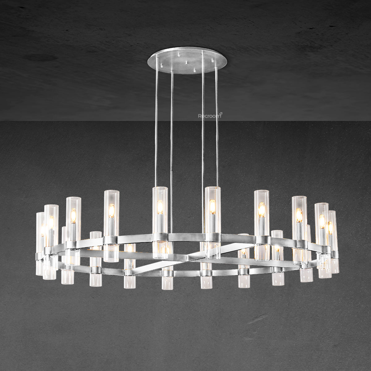 Manory Glass Round Chandelier 60" - Zonesus