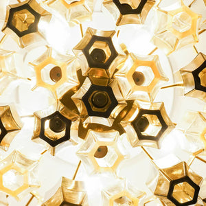 Prismatico 91 Elements Amber And Taupe Compact Glass Chandelier 25" - Zonesus