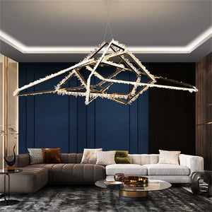Cervine Modern Rock Crystal Irregular Chandelier - Zonesus