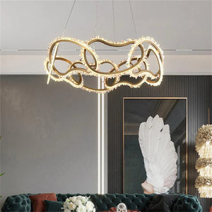Cervine Rock Crystal Multi Ring Chandelier - Zonesus