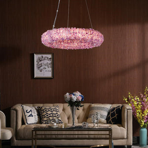 Cervine Tadeo Purple Rock Crystal Round Chandelier - Zonesus