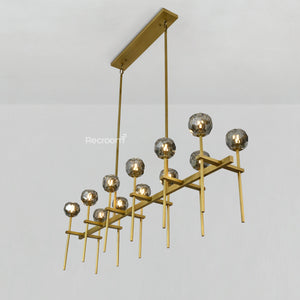 Boulew Crystal Glass Double Linear Chandelier 60" - Zonesus