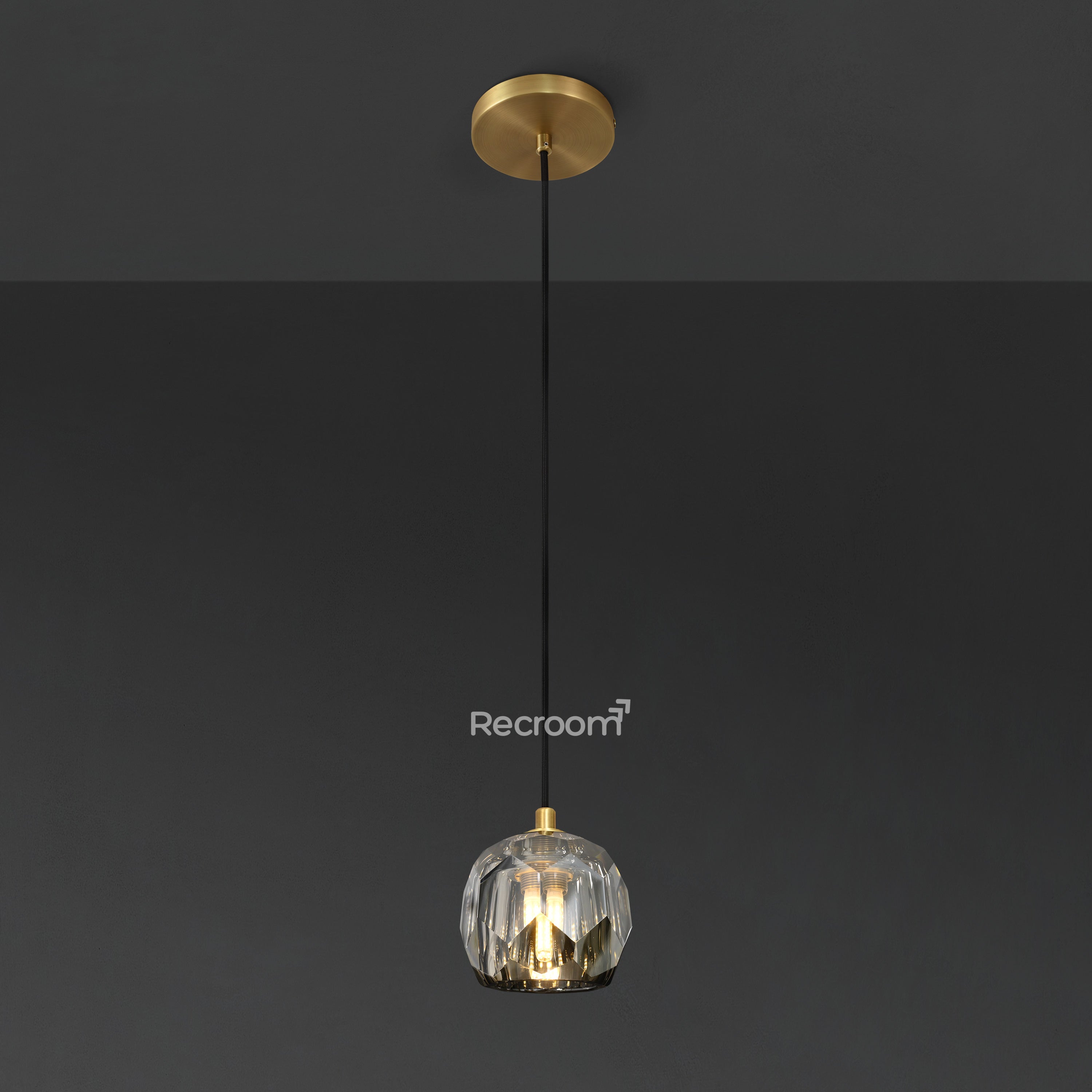 Boulew Crystal Glass Cord Pendant 5" - Zonesus