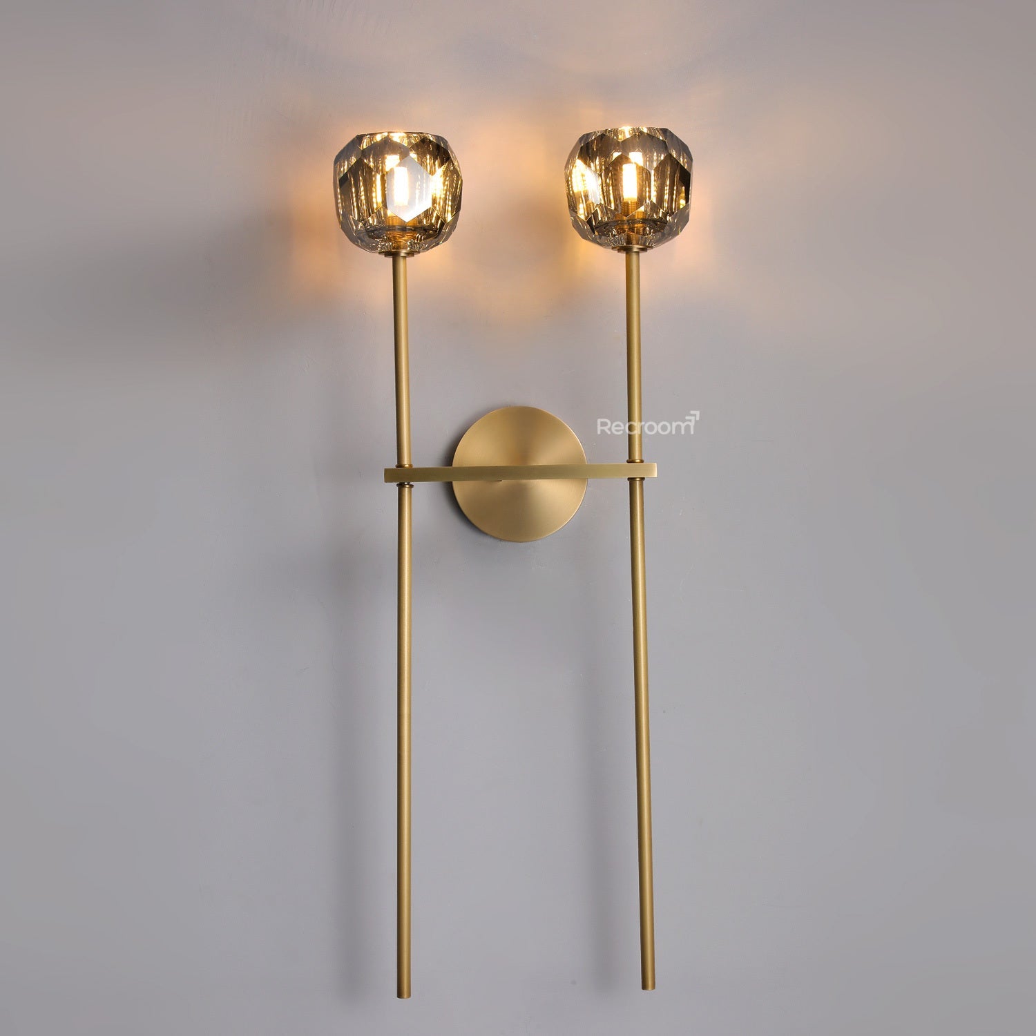 Boulew Crystal Glass Grand Double Sconce 12" - Zonesus