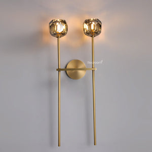 Boulew Crystal Glass Grand Double Sconce 12" - Zonesus