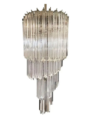 Murano Chandelier – Spiral – 54 prisms – Transparent - Zonesus
