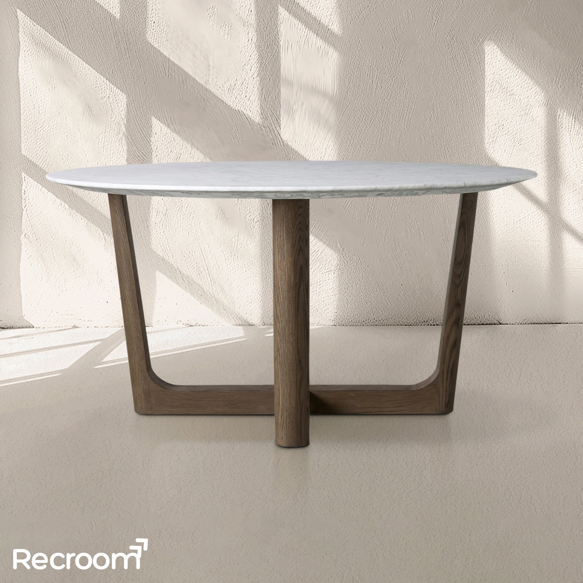 San Germani Round Stone Dining Table with Rennes Base - Zonesus