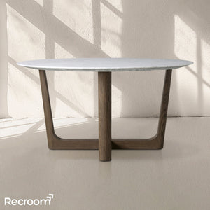 San Germani Round Stone Dining Table with Rennes Base - Zonesus