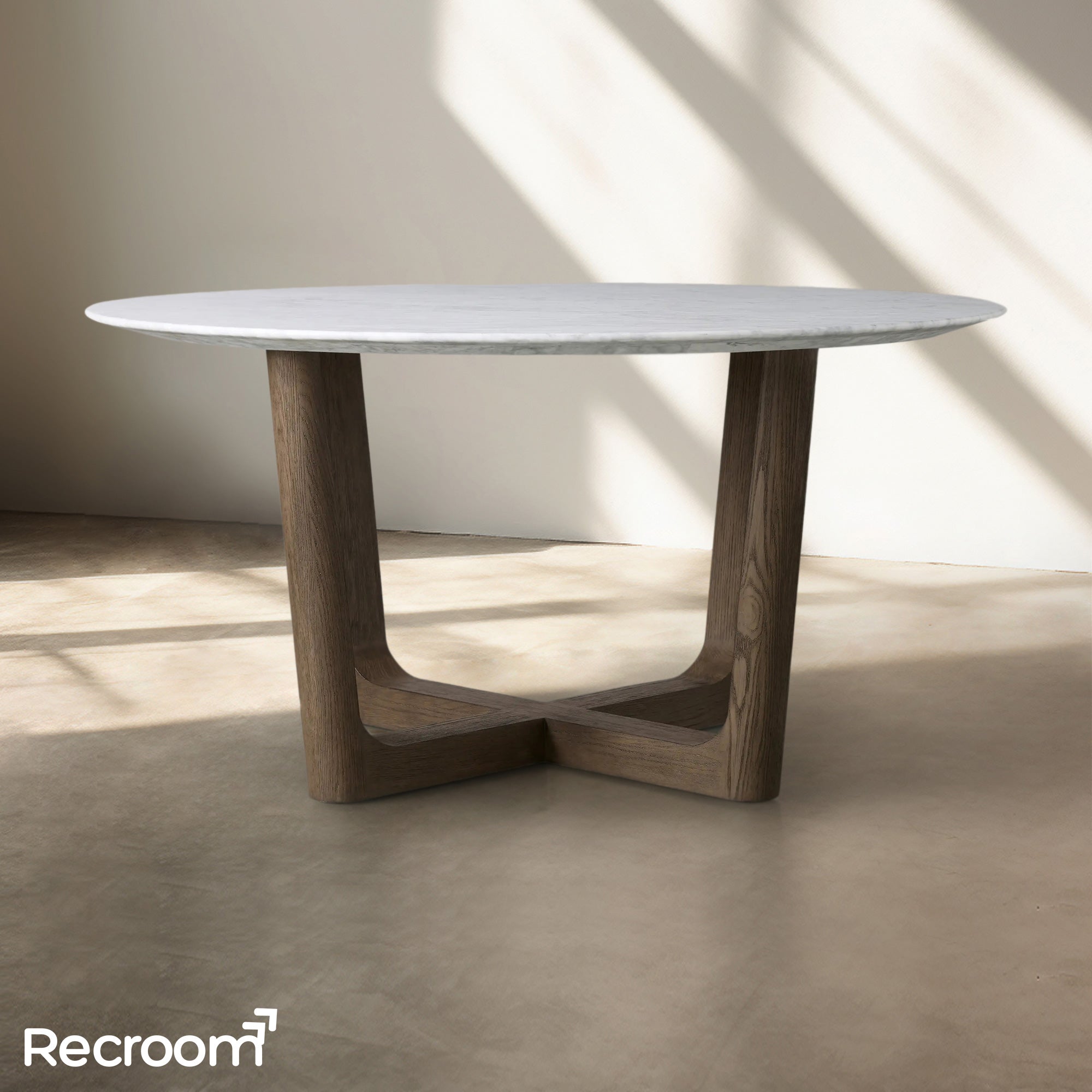 San Germani Round Stone Dining Table with Rennes Base - Zonesus