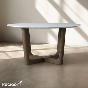 San Germani Round Stone Dining Table with Rennes Base - Zonesus