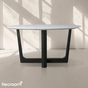 San Germani Round Stone Dining Table with Rennes Base - Zonesus