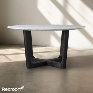San Germani Round Stone Dining Table with Rennes Base - Zonesus
