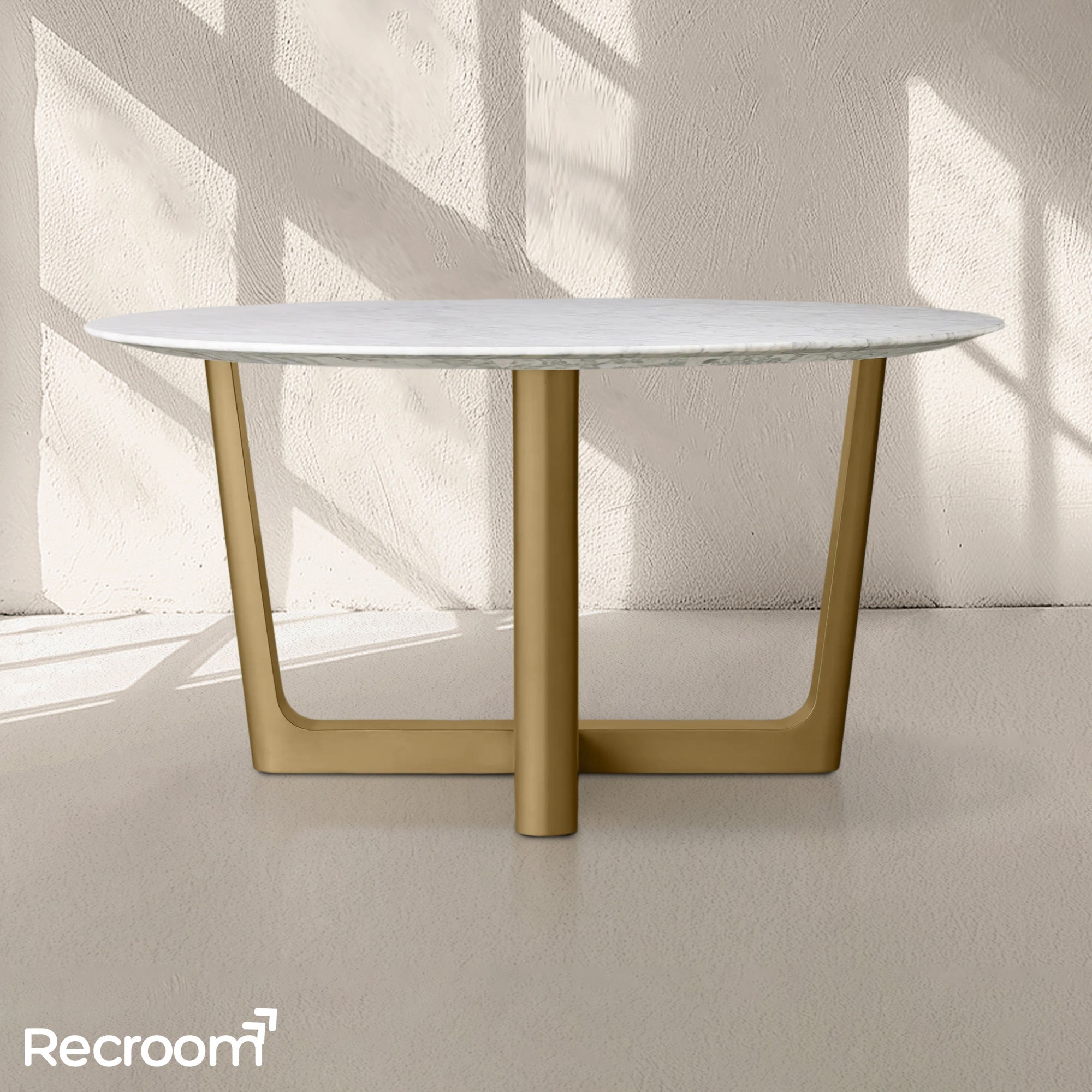 San Germani Round Stone Dining Table with Rennes Base - Zonesus