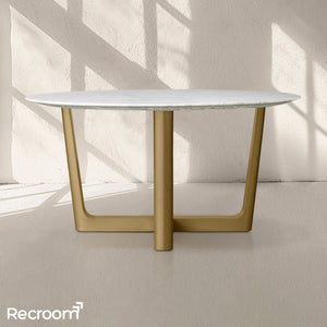 San Germani Round Stone Dining Table with Rennes Base - Zonesus