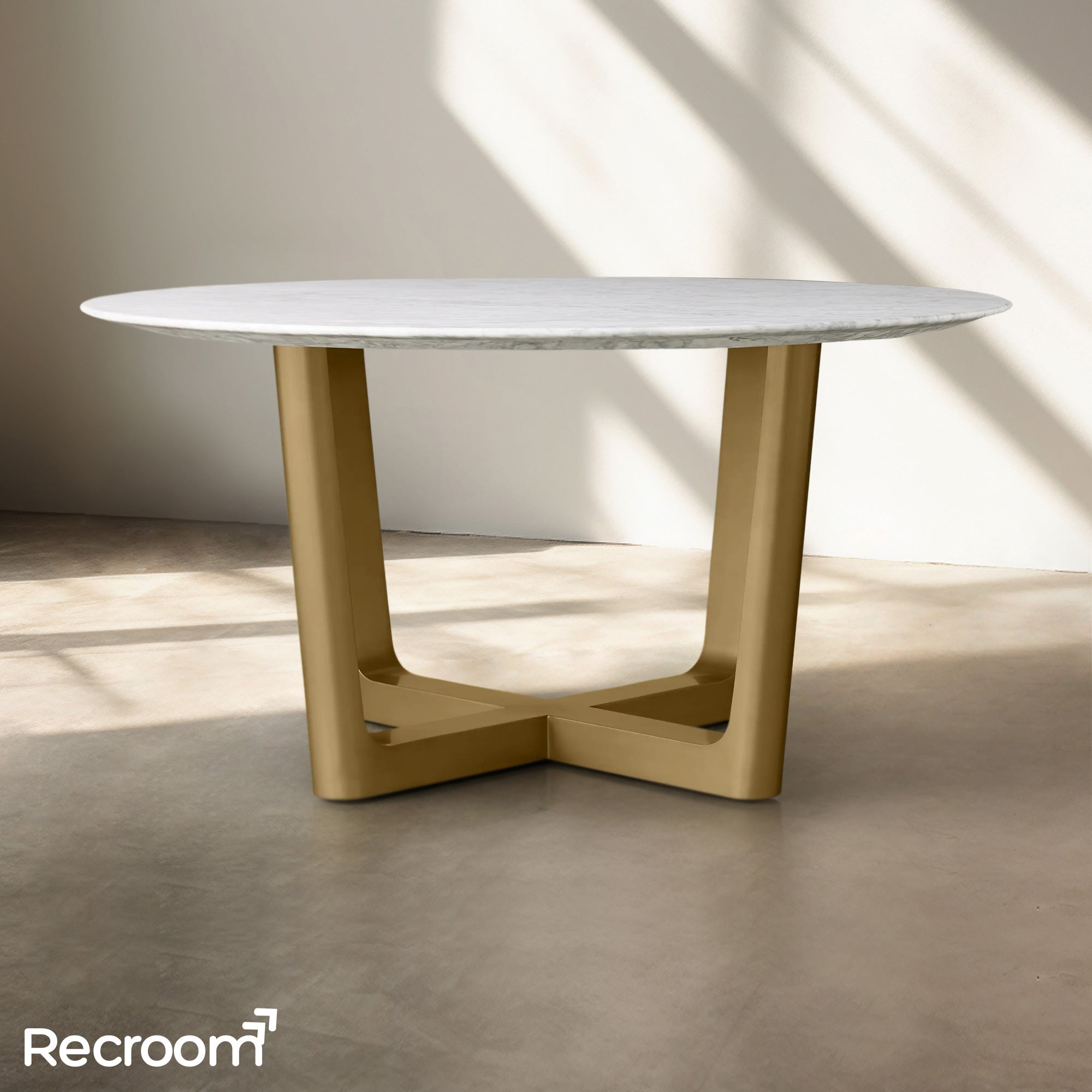 San Germani Round Stone Dining Table with Rennes Base - Zonesus