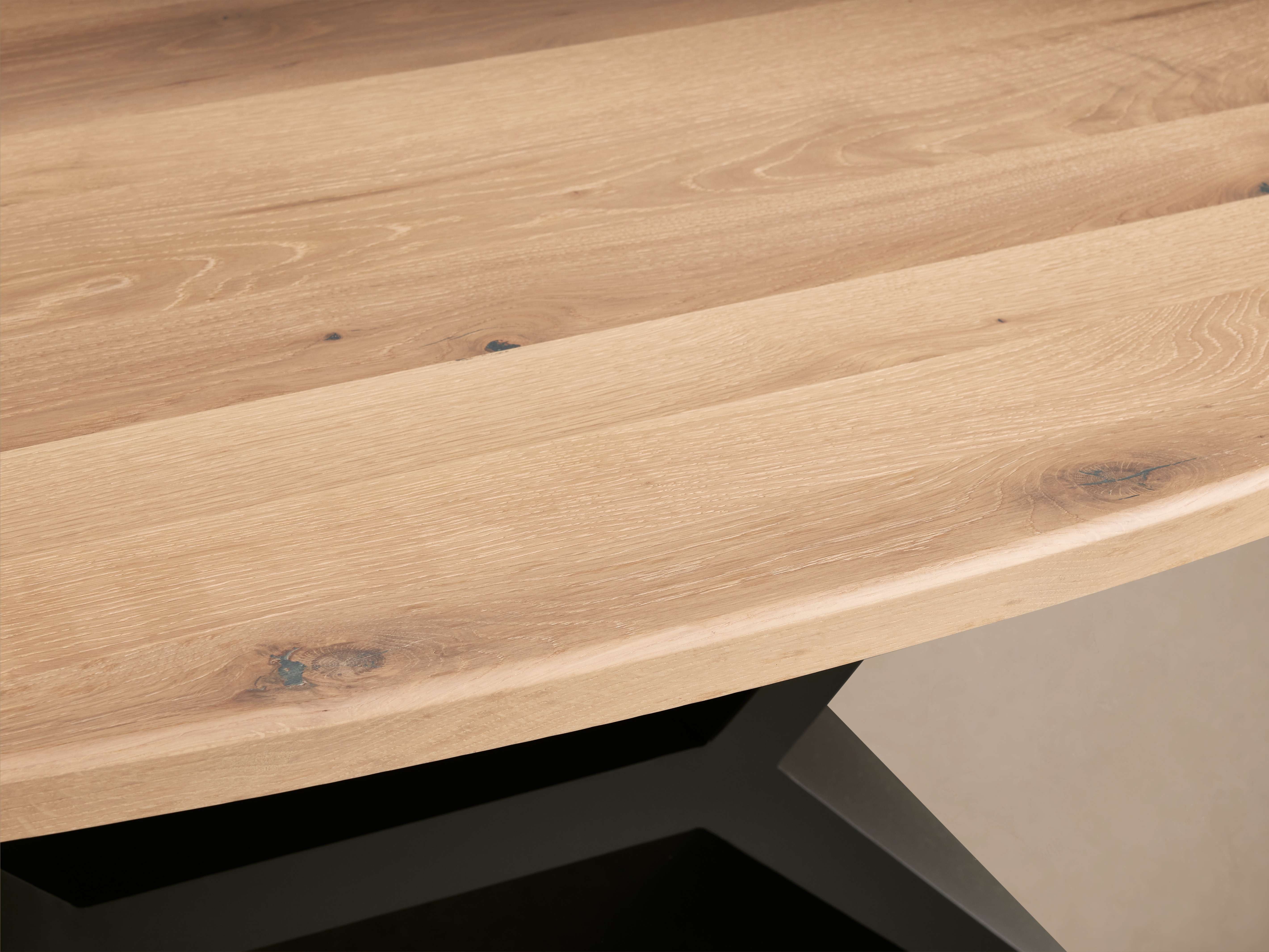 Jacob Oval Dining Table with Vertex Base in Flax Oak - Zonesus