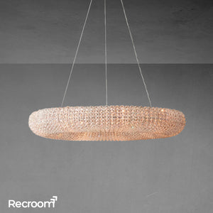 Cristal Hallo Round LED Chandelier 32" - Zonesus