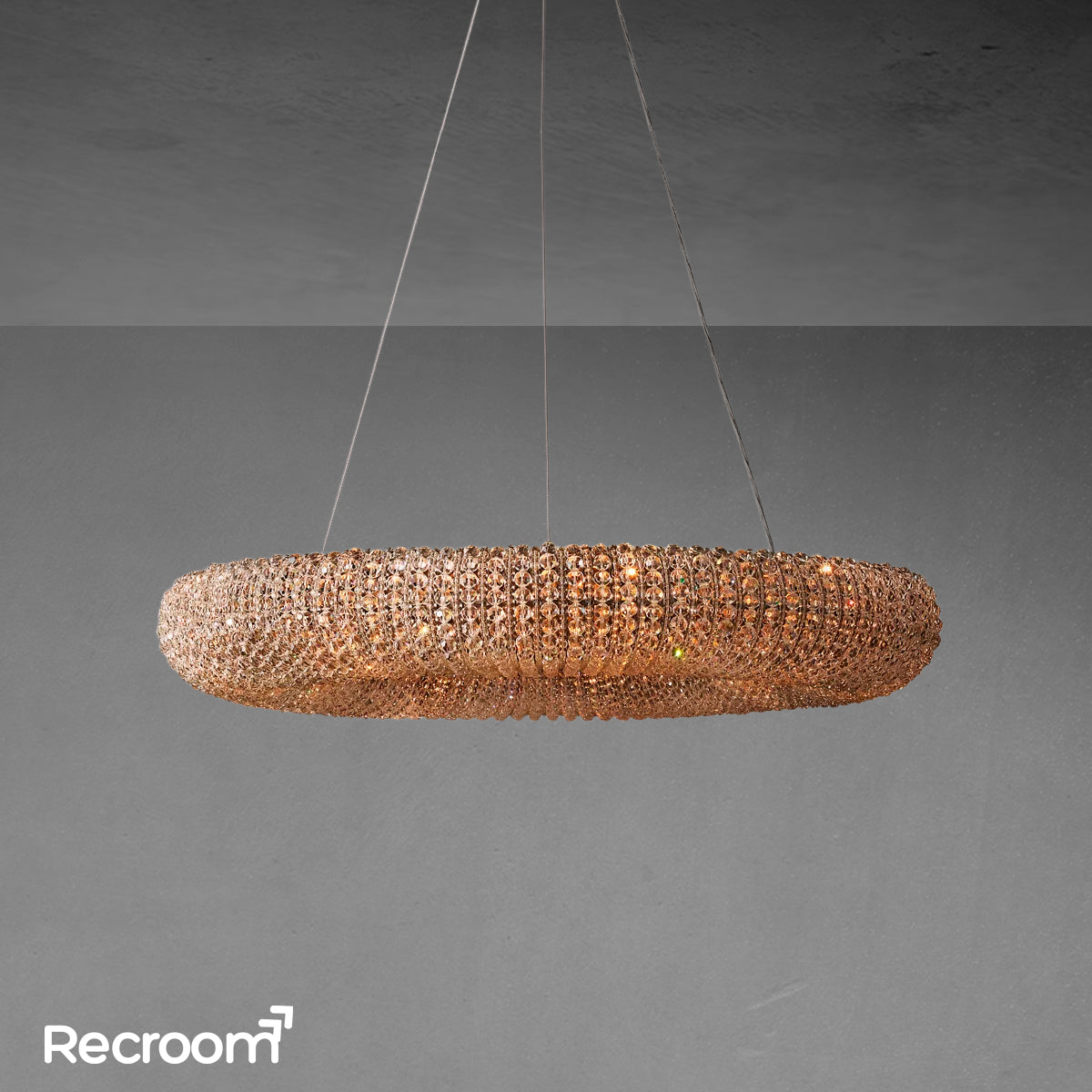 Cristal Hallo Round LED Chandelier 32" - Zonesus