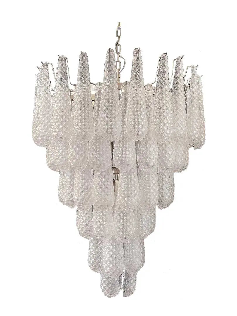 Murano Chandelier – Drop – 75 glasses – Transparent - Zonesus