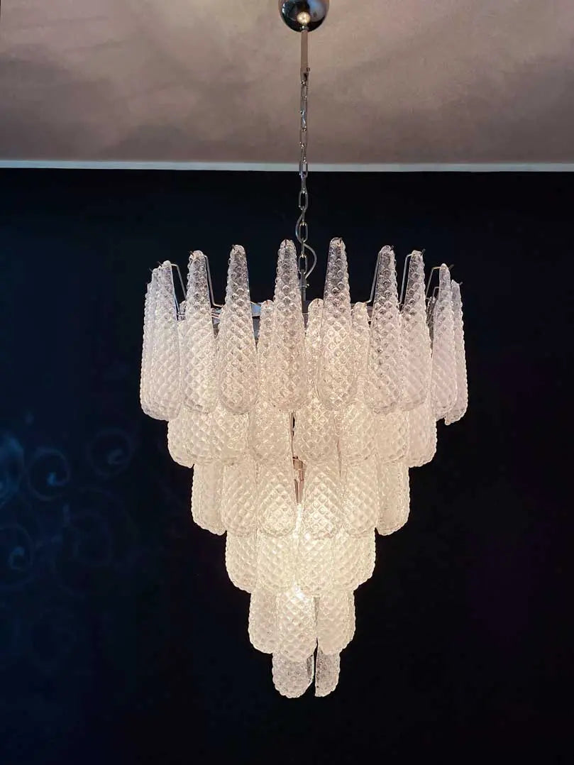 Murano Chandelier – Drop – 75 glasses – Transparent - Zonesus