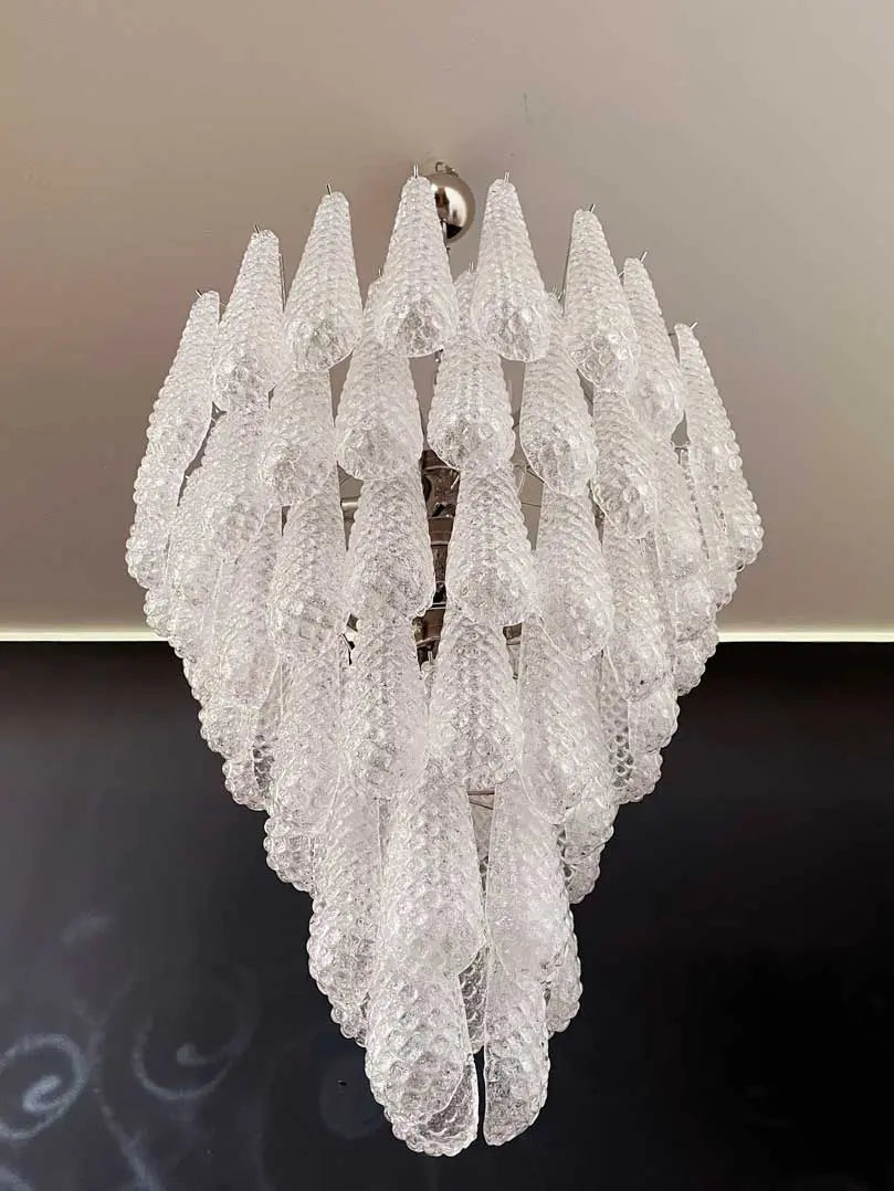Murano Chandelier – Drop – 75 glasses – Transparent - Zonesus